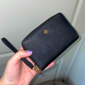 Tory Burch Wristlet Leather Wallet + Phone Holder